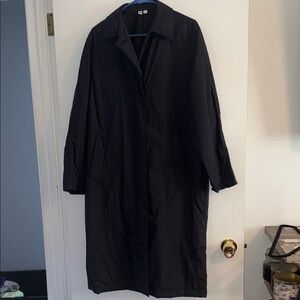 Uniqlo Women's Black Button Thin Trench Coat